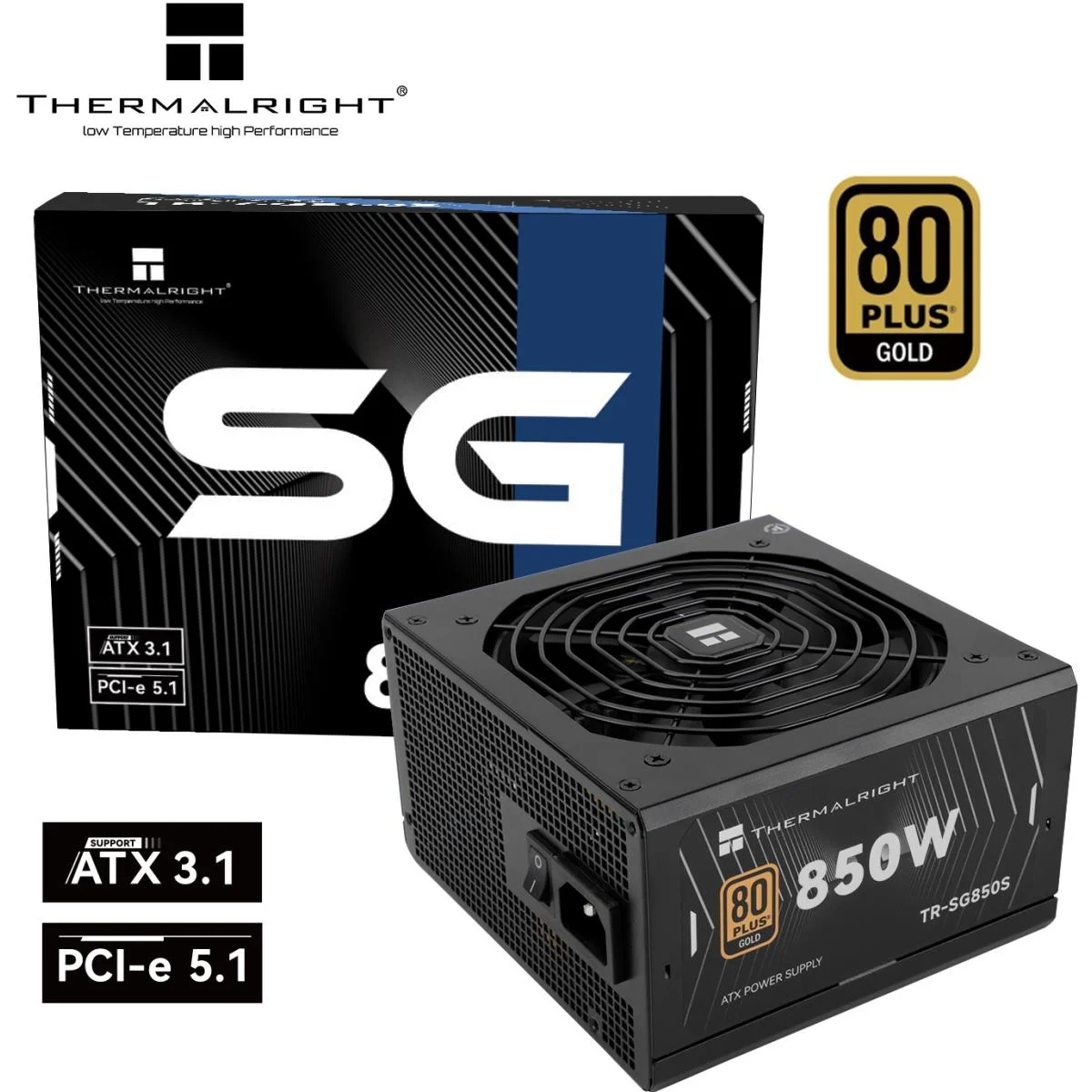 مزود طاقة Thermalright SG-850S بقدرة 850 واط 80 Plus Gold ATX 3.1