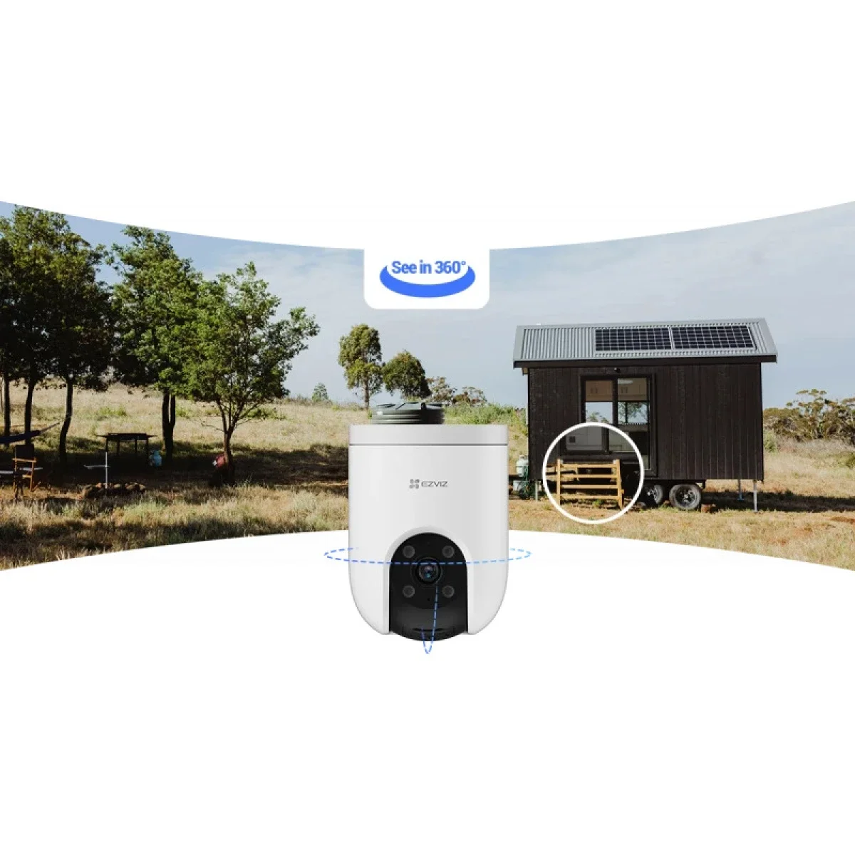 Ezviz H8c 4G LTE Smart Outdoor Pan & Tilt Camera, 2K Color Night Vision - Thumbnail 3