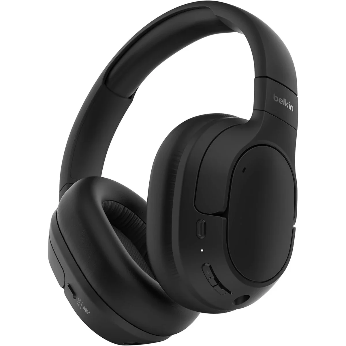 Belkin SoundForm Isolate Wireless Over-Ear ANC Headphones with Mic, Bluetooth 5.4, 60H Playtime, Black