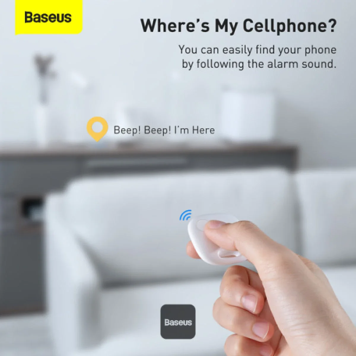 Baseus T2 Pro Bluetooth Anti-Loss Tracker Smart Tag, White - Image 4
