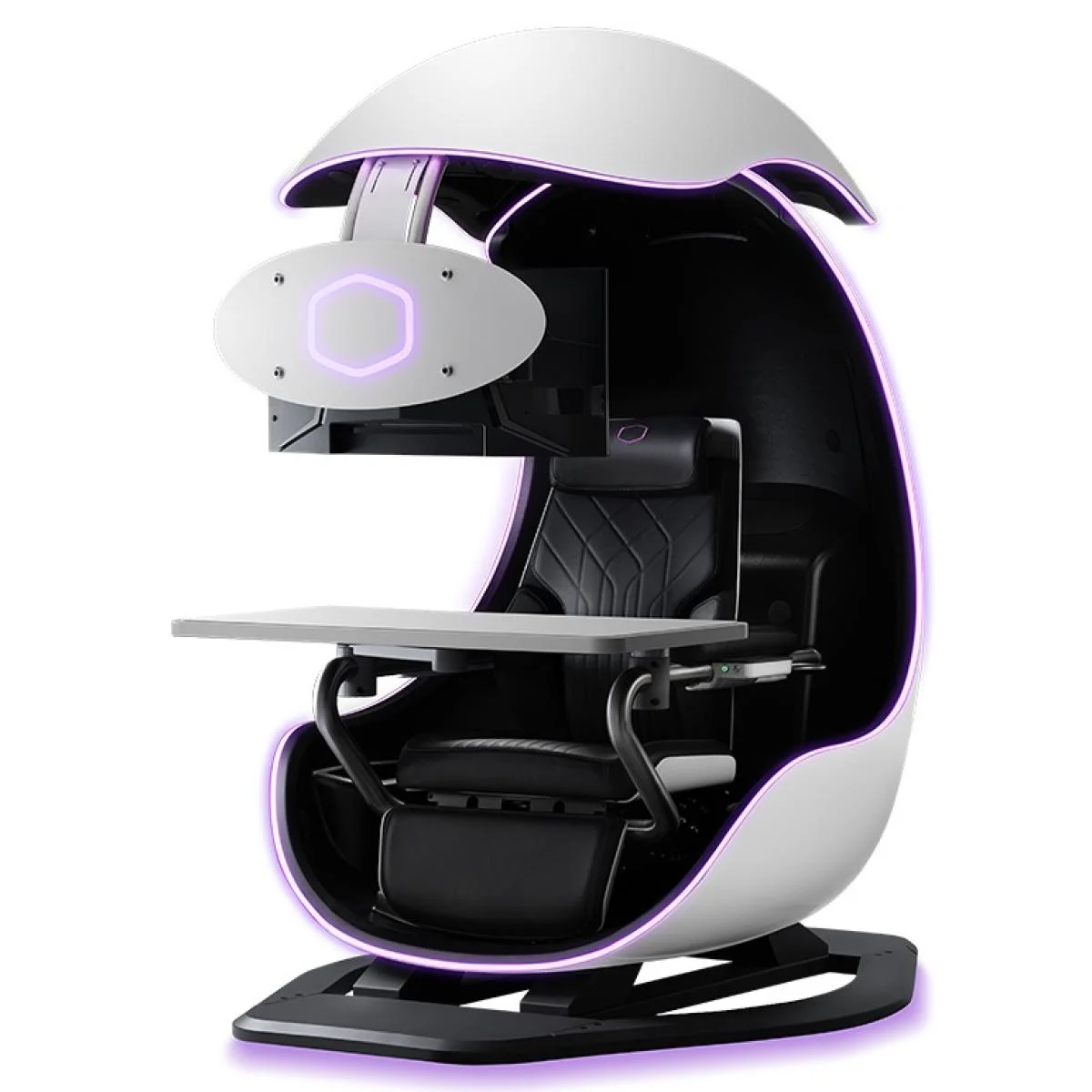 Cooler Master ORB X Immersive ARGB Cockpit Station for 3 x 27-Inch Monitors Black/White