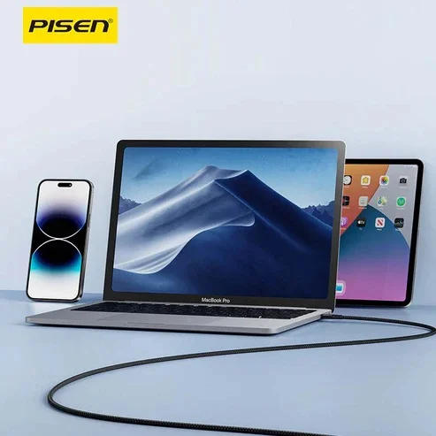 كيبل Pisen CC-PD12-1000 Platinum من USB-C إلى USB-C مجدول 60 واط 1 متر - Image 4