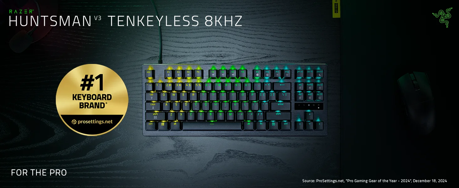 Razer Huntsman V3 TKL 8KHz Esports Gaming Keyboard with Gen-2 Analog Optical Switches - Black - Thumbnail 11