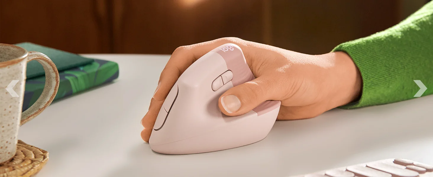 ماوس عمودي مريح Logitech Lift لاسلكي بنقرات هادئة و4 أزرار - أسود - Thumbnail 9