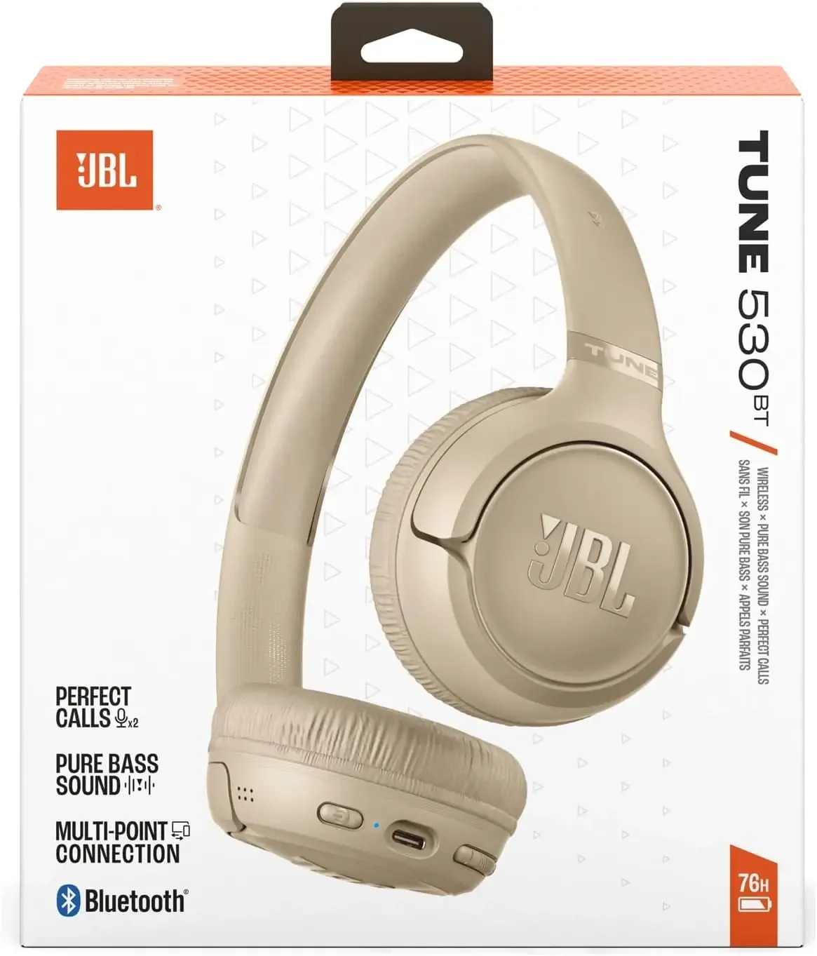 JBL Tune 530BT Wireless Bluetooth Headphones Beige