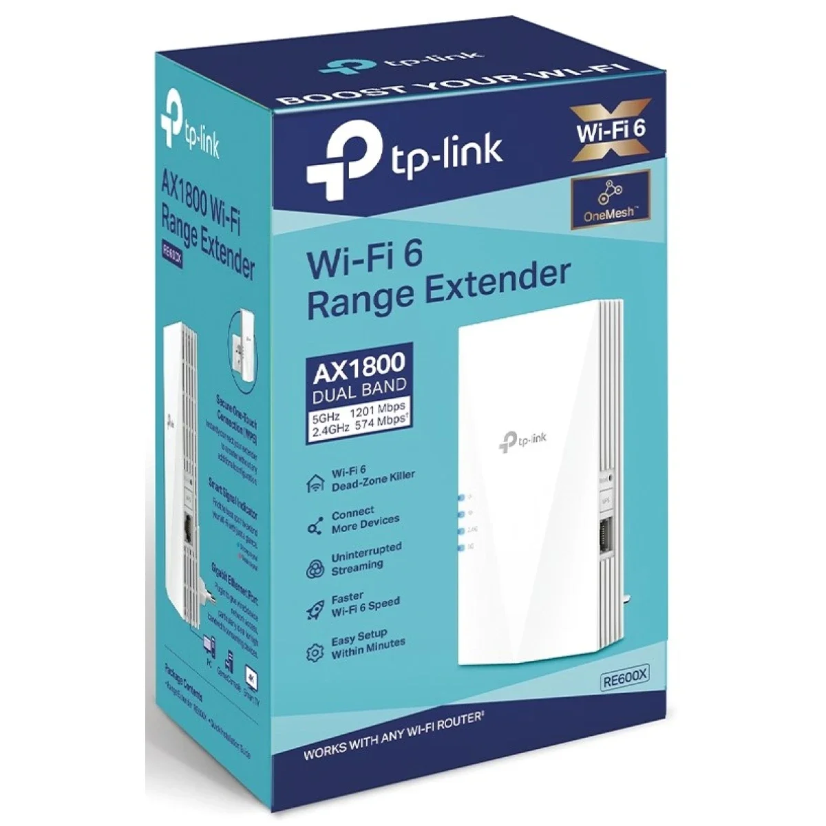 TP-LINK RE600X Wi-Fi 6 AX1800 Range Extender with Gigabit Port