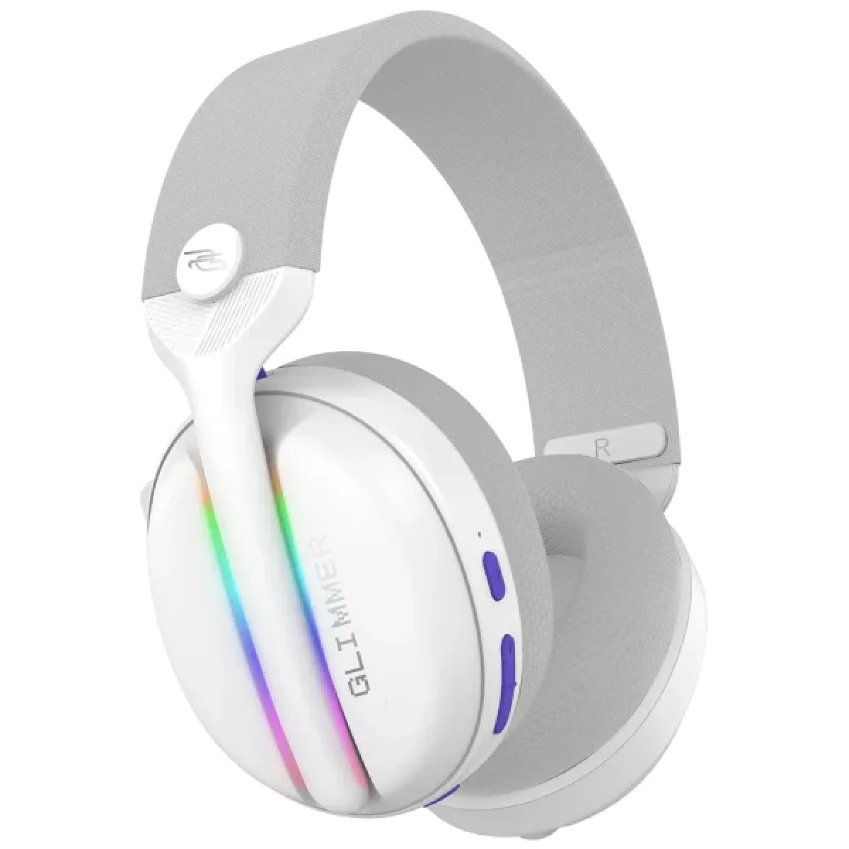 Proove Glimmer Dual-Wireless RGB Gaming Headset, White/Purple