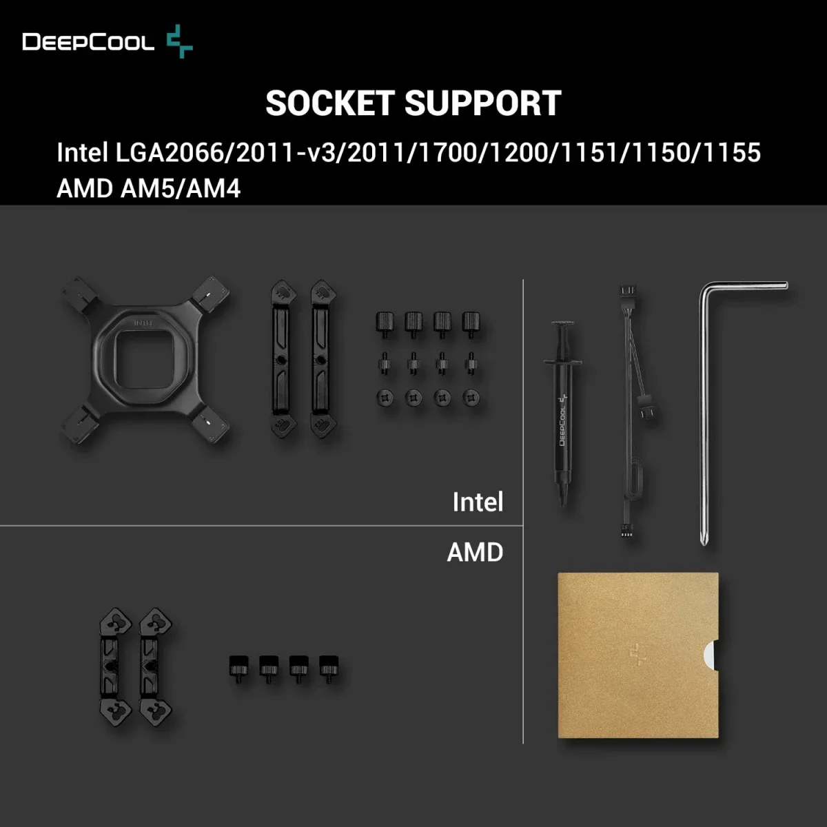 DeepCool AK620 Zero Dark CPU Air Cooler 260W TDP Dual-Tower with 2x120mm Fans - Image 7