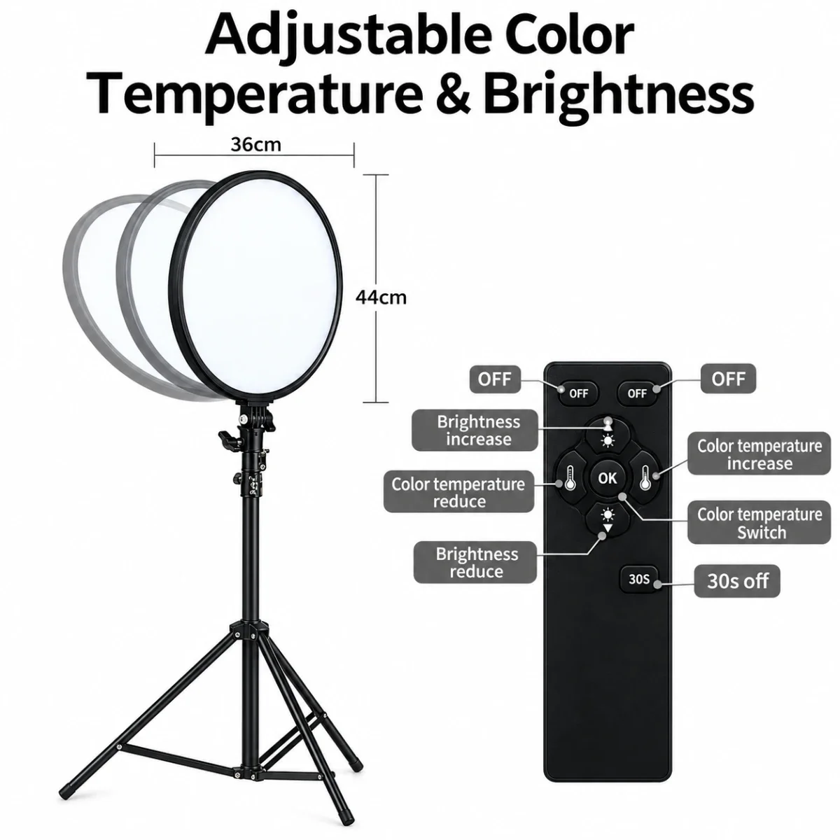 Jmary FM-15RS 15-Inch 40W LED Video Panel Light with Touch & Remote Control - Image 5