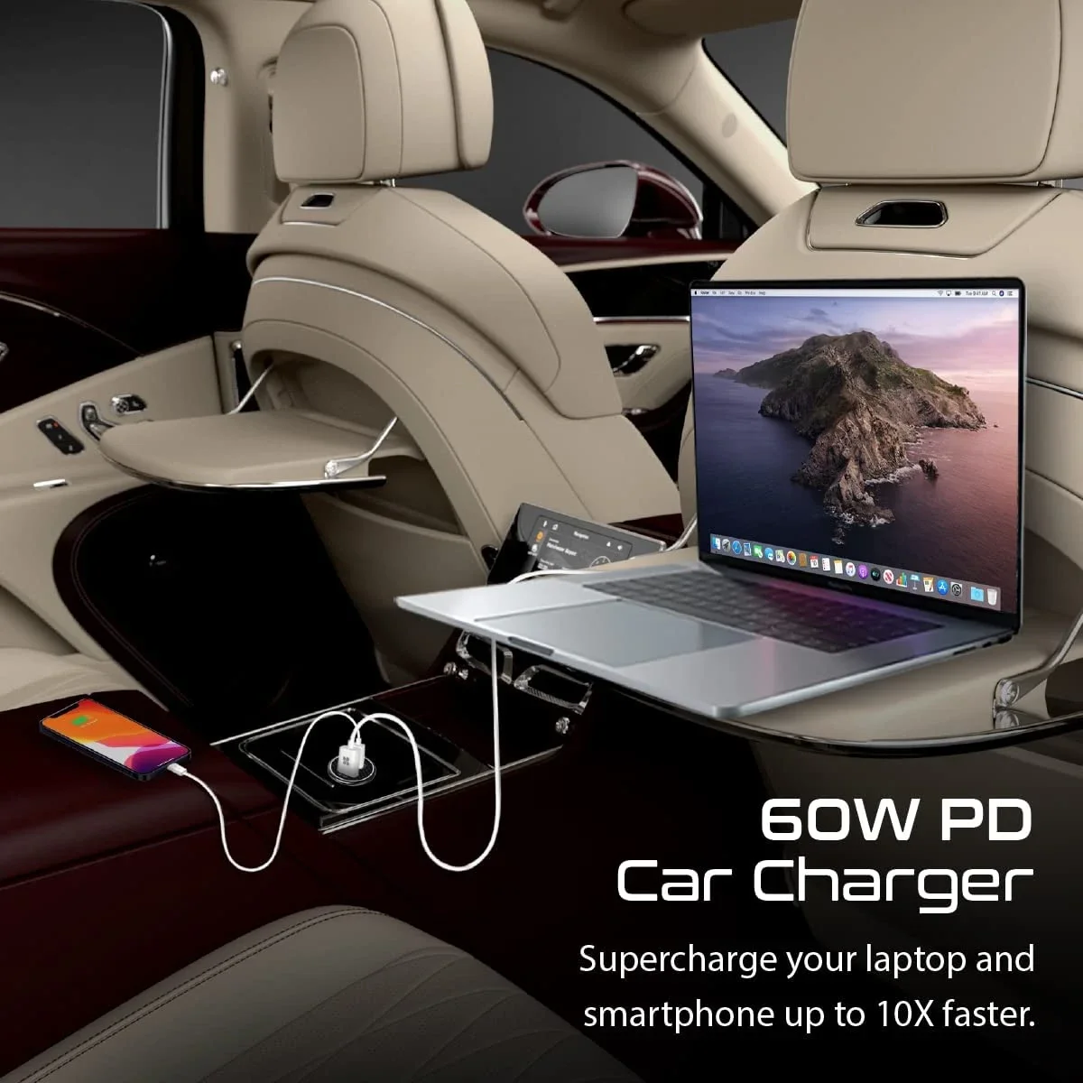 شاحن موبايل للسيارة Promate Bullet-PD60 بقدرة 60W USB-C مع منفذ USB-A ‏18W Quick Charge 3.0 - Thumbnail 2