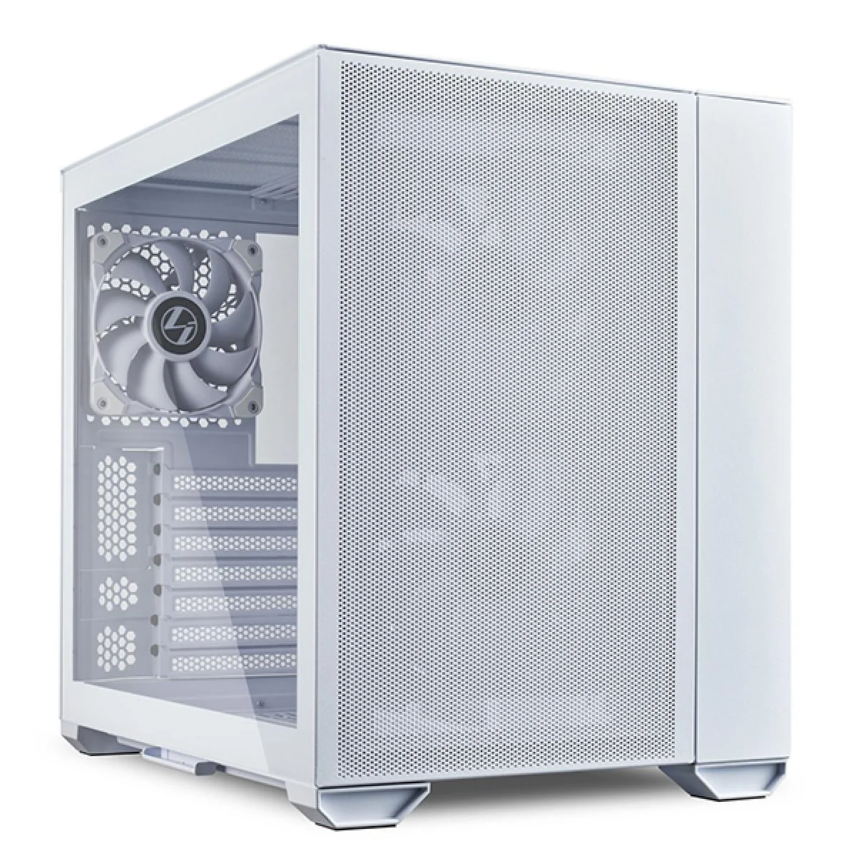 هيكل ألعاب LIAN LI O11 AIR MINI ميني تاور أبيض بزجاج مقوى مع 3 مراوح