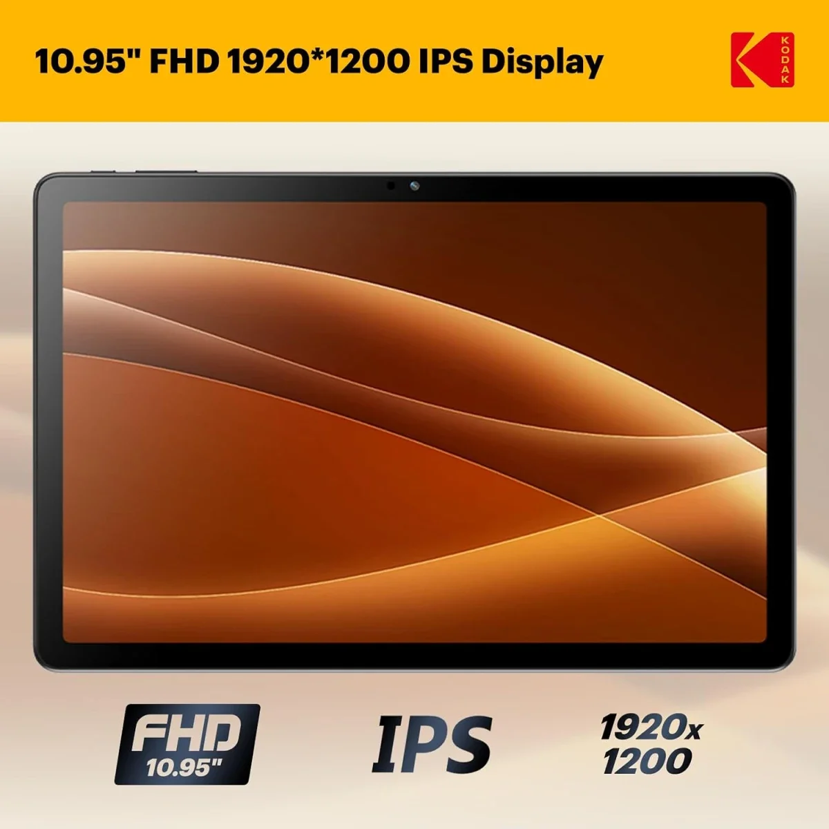 تابلت Kodak K11 أندرويد واي فاي 11.0 إنش، 128GB، شاشة IPS 2K FHD لمس، مع جراب حماية، Space Gray - Image 3