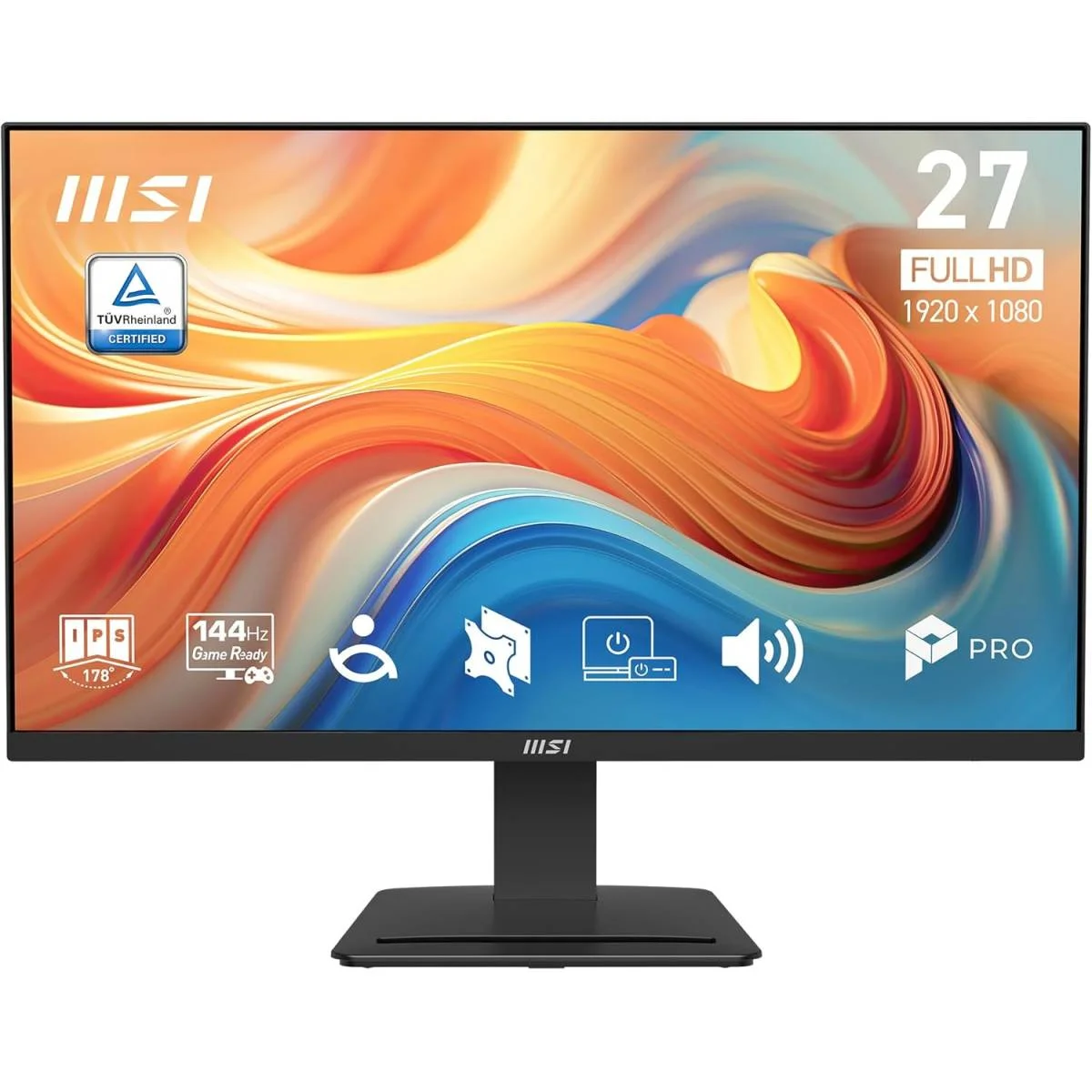MSI 27-inch FHD 1920x1080 IPS Monitor, 144Hz, 1ms, Black – PRO MP273 E14A