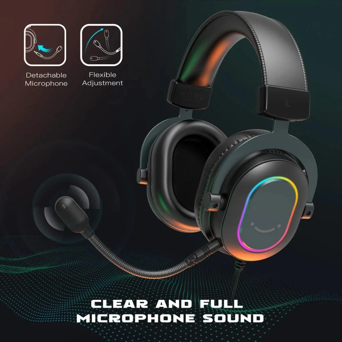 سماعة ألعاب FIFINE H6 AmpliGame USB بإضاءة RGB وصوت محيطي 7.1 - Image 3
