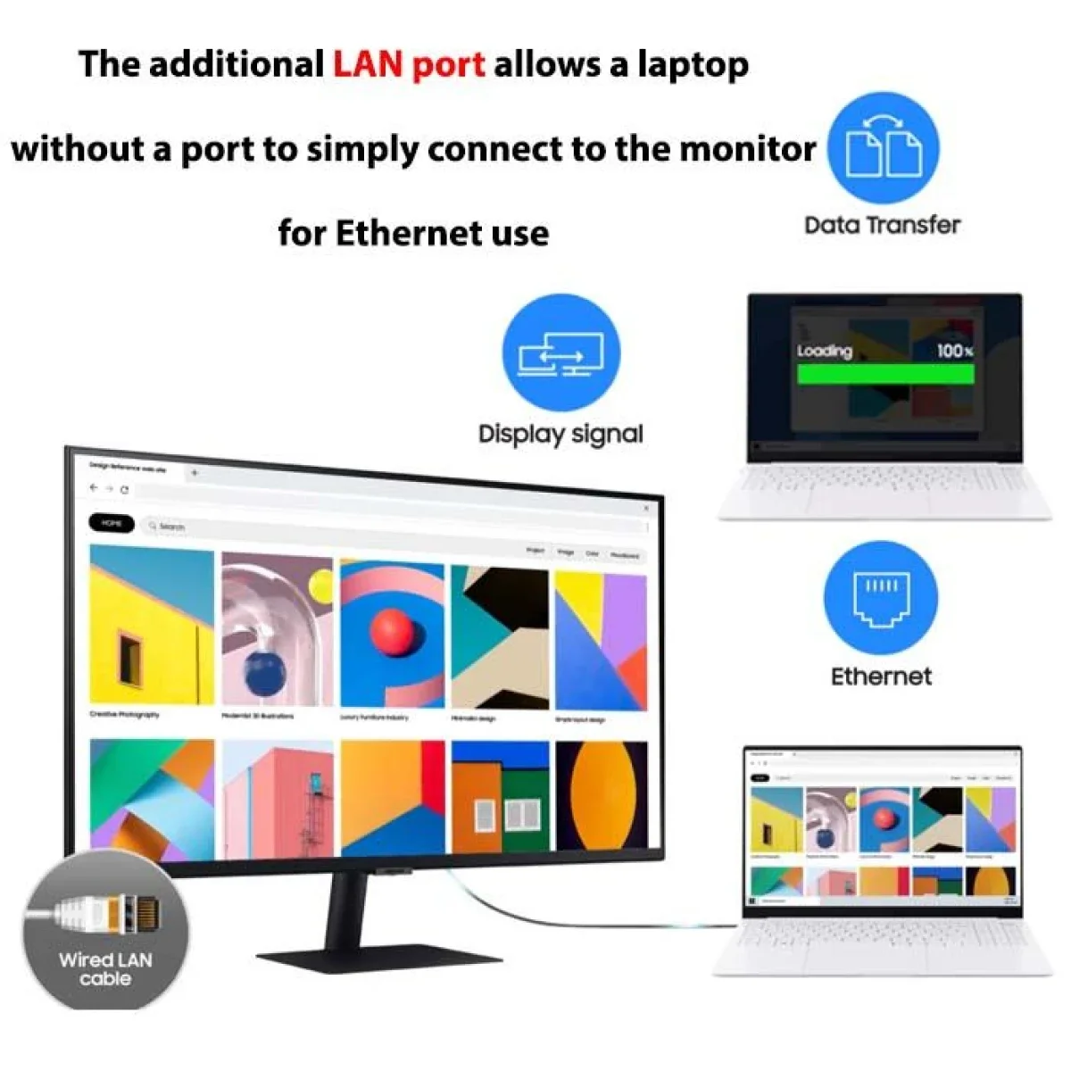 شاشة Samsung S8 مقاس 27 إنش بدقة 4K UHD IPS مع HDR10 وUSB-C وحامل قابل للتعديل - أسود - Image 7