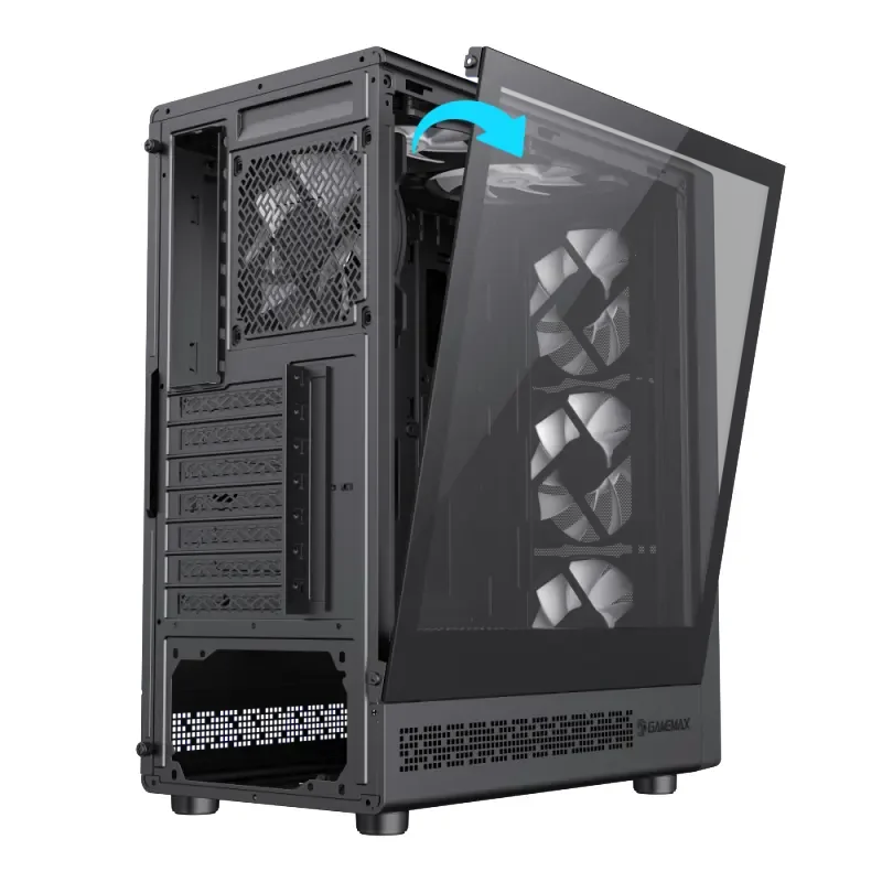 كيس كمبيوتر GameMax Storm 2 AB للألعاب Mid-Tower ATX أسود - Thumbnail 4