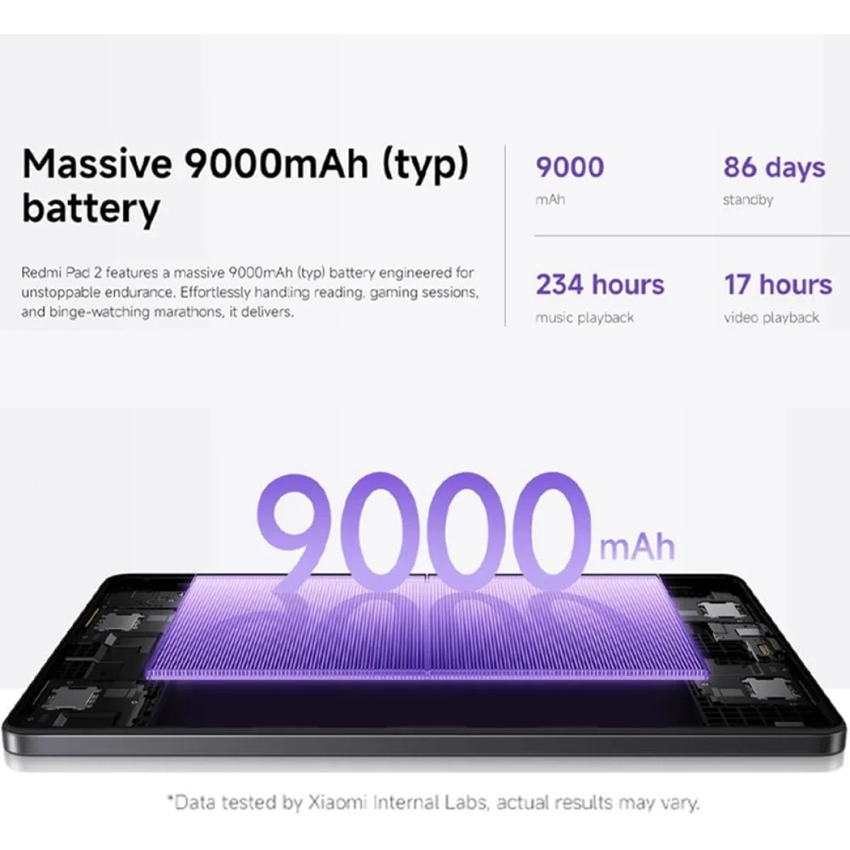 تابلت Xiaomi Redmi Pad 2 4G بشاشة 11.0 إنش IPS 2.5K 90Hz، رام 8GB، سعة 256GB، رمادي - Image 4