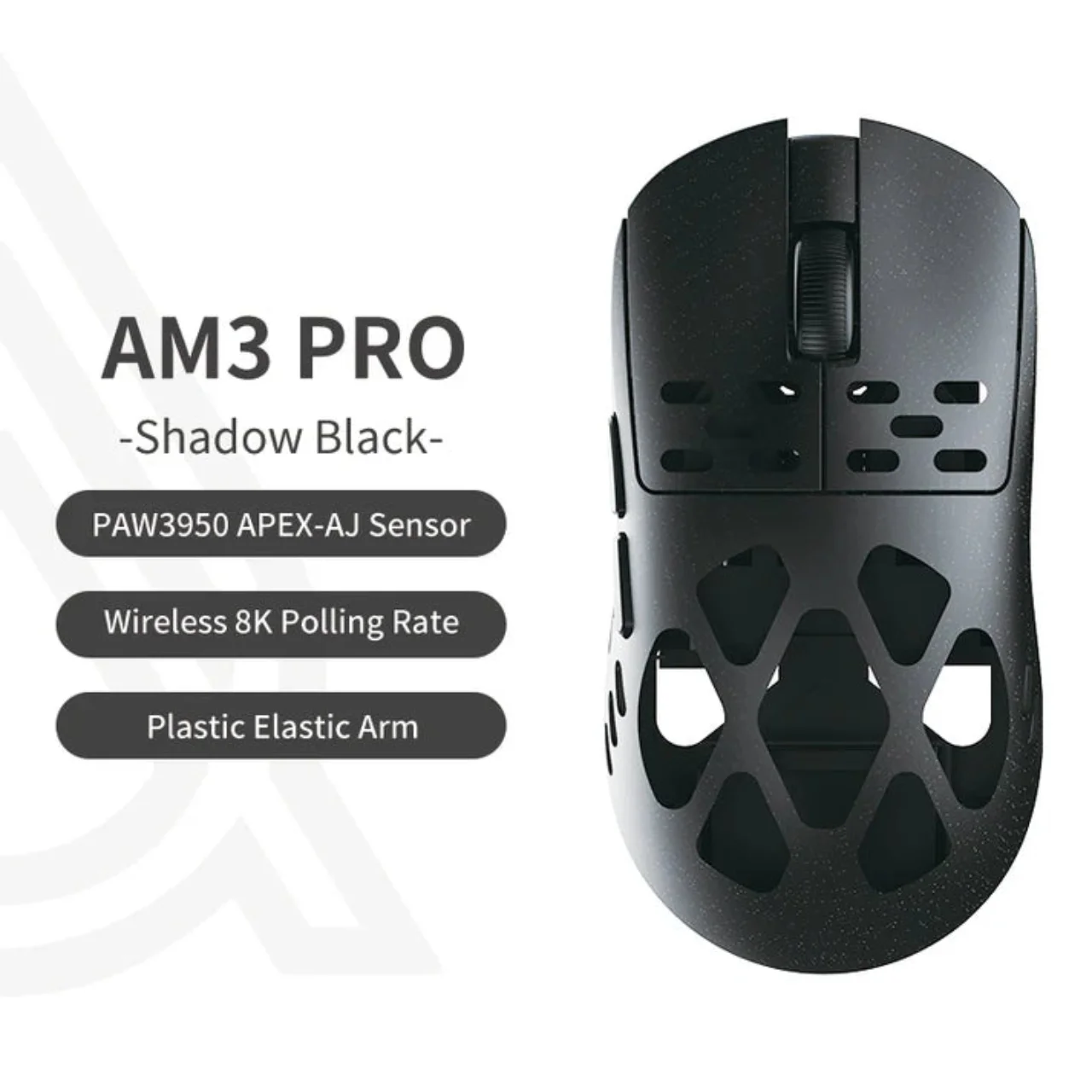 AJAZZ AM3 PRO Tri-Mode Ultra-Lightweight Gaming Mouse – Black - Image 4