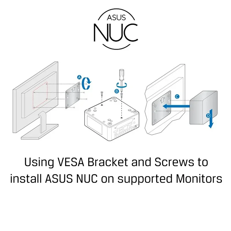 Asus NUC 15 Pro Kit Bundle Mini PC, 15th Gen Core 5-210H, 8GB DDR5-5600, 500GB NVMe SSD, Intel Graphics, 2x Thunderbolt 4, 2x HDMI, DOS – NUC15CRK-B (90AR00R2-M000B0) - Thumbnail 4