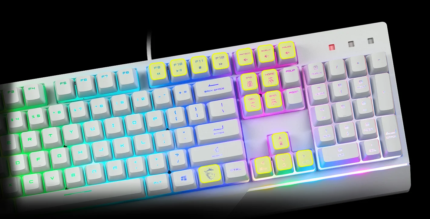 كيبورد ألعاب MSI VIGOR GK30 RGB بإضاءة RGB من 6 مناطق – أبيض - Image 6