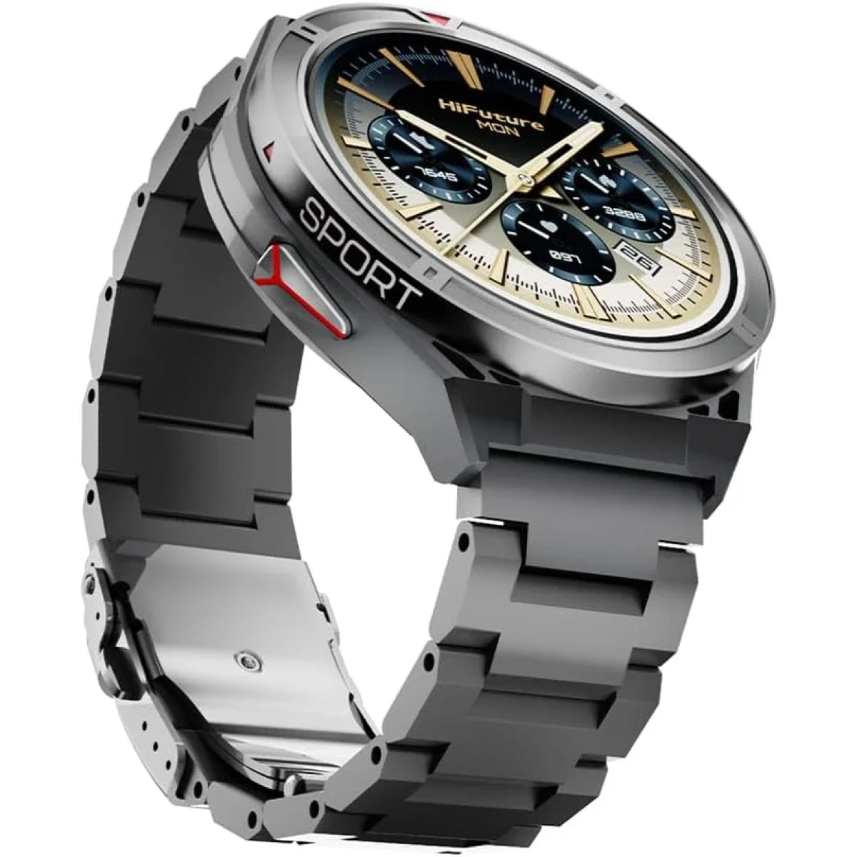 HiFuture ACTIVE Smartwatch with Dual-Band GPS, 1.43-Inch AMOLED Display, IP68, Silver - Thumbnail 3