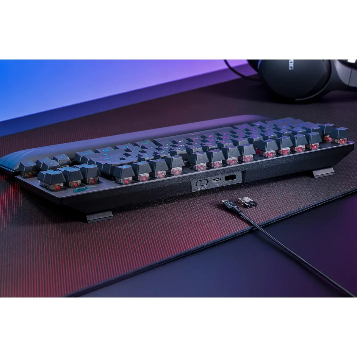 كيبورد ألعاب Asus ROG Strix Scope RX TKL Wireless Deluxe لاسلكي، سويتش RX Red، 1000Hz، أسود - Thumbnail 9
