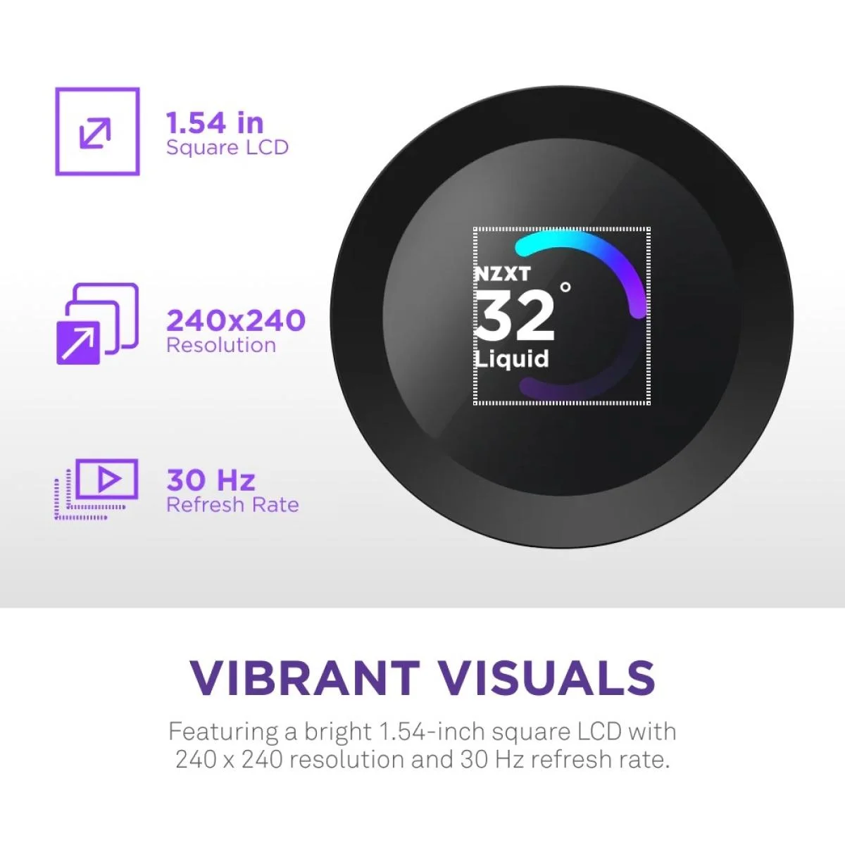 مبرد سائل للمعالج NZXT Kraken Plus 360 RGB أبيض بشاشة LCD مقاس 360 مم - Image 2