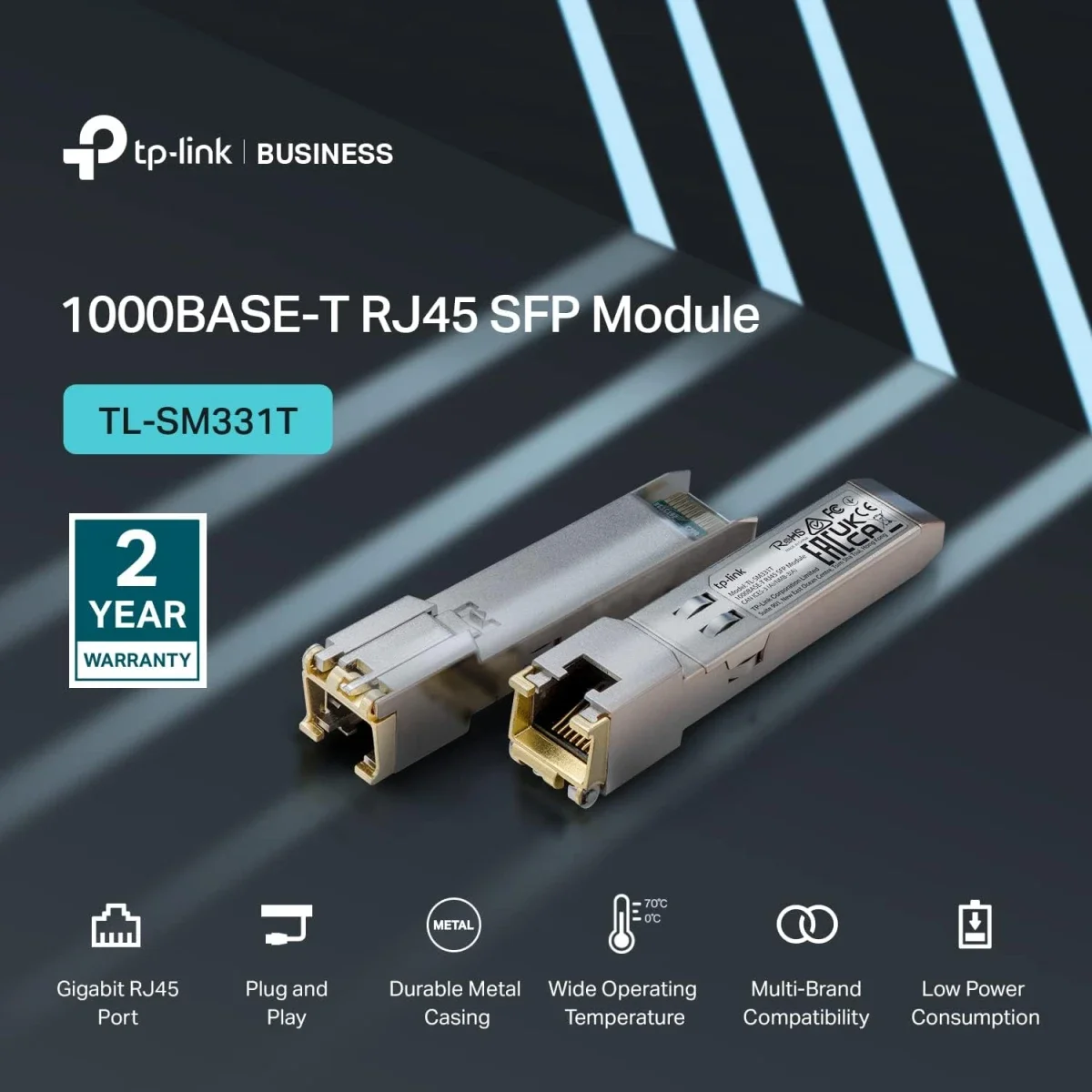 وحدة SFP إلى RJ45 ‏1000Base-T من TP-LINK Omada TL-SM331T بسرعة 1.25G - Thumbnail 2