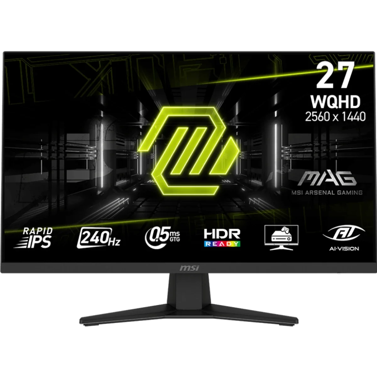 شاشة MSI 27 إنش Rapid IPS للألعاب بدقة 2K ومعدل 240Hz واستجابة 0.5ms - MAG 274QF X24