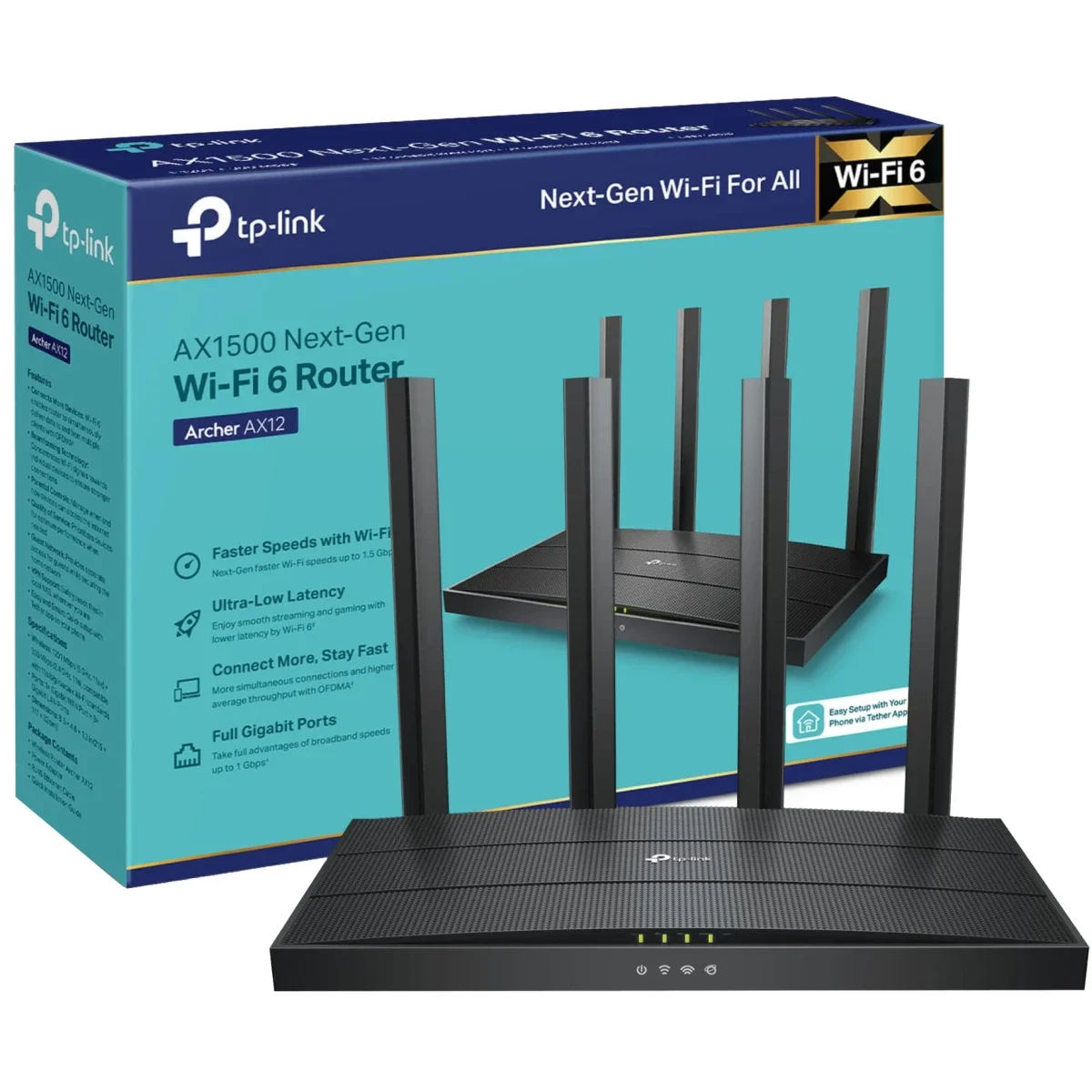 TP-LINK Archer AX12 AX1500 Wi‑Fi 6 Dual-Band Gigabit Router