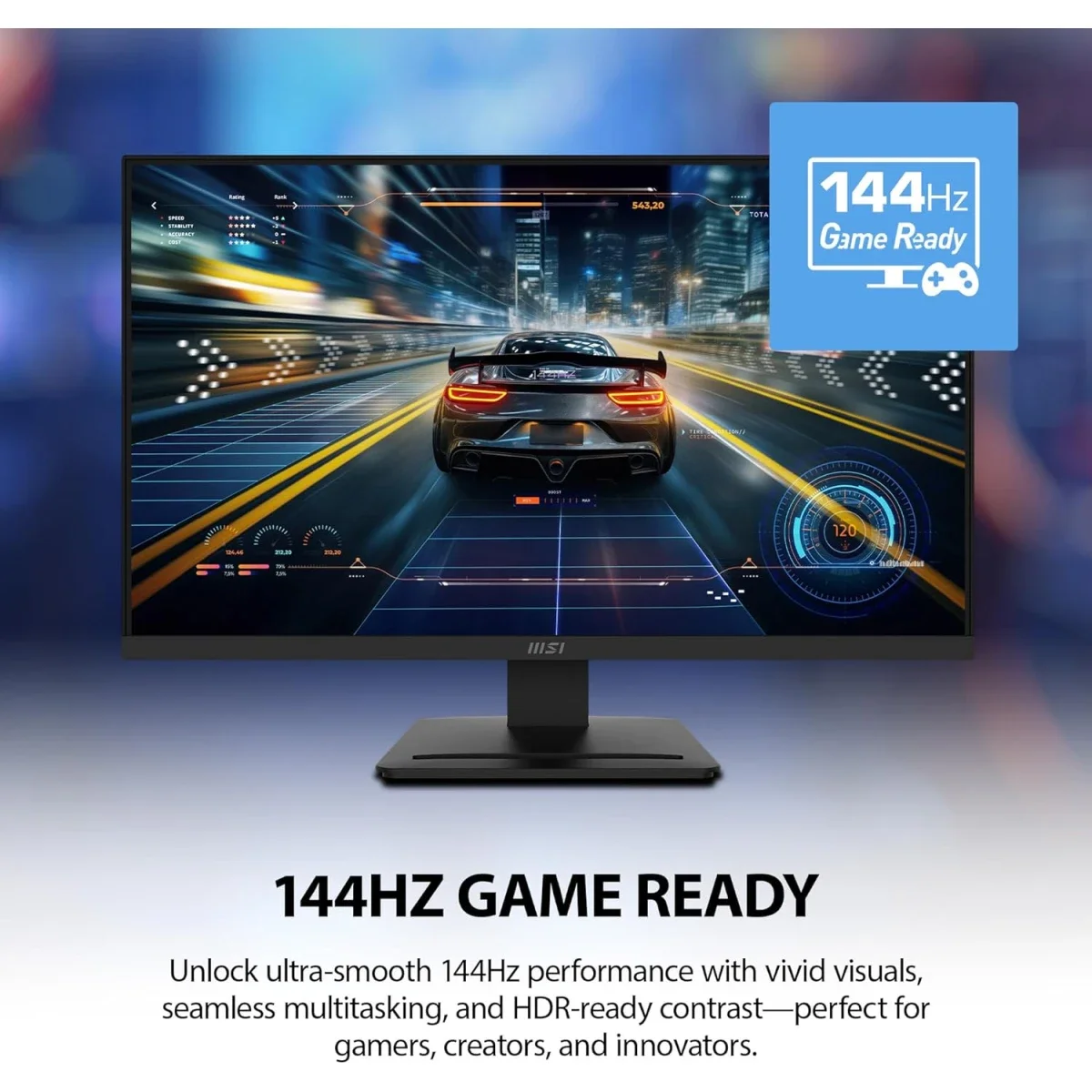 شاشة MSI 27 إنش IPS Full HD بتردد 144Hz واستجابة 1ms، Less Blue Light PRO، سماعات مدمجة، تعديل الميل، VESA، HDMI وDP - أسود - PRO MP273 E14A - Thumbnail 2
