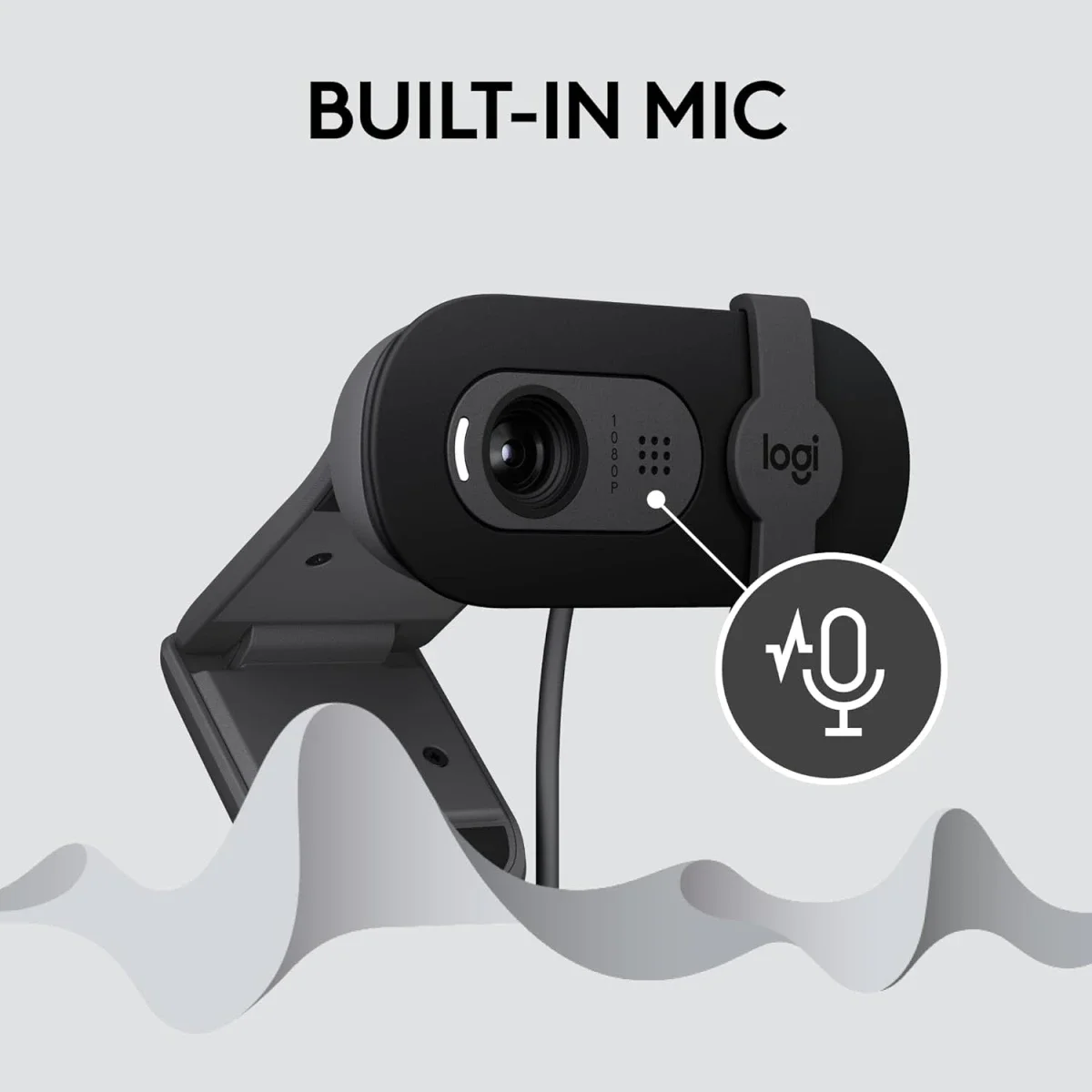 كاميرا ويب Logitech Brio 100 بدقة Full HD 1080p مع ميكروفون مدمج وغطاء خصوصية - أسود - Image 5