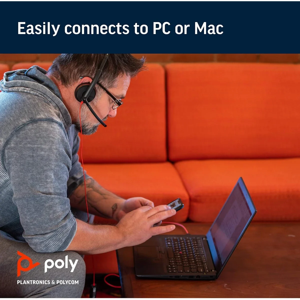 سماعة رأس Poly Blackwire 3220 سلكية USB-C ستيريو مع ميكروفون عازل للضوضاء - Image 3