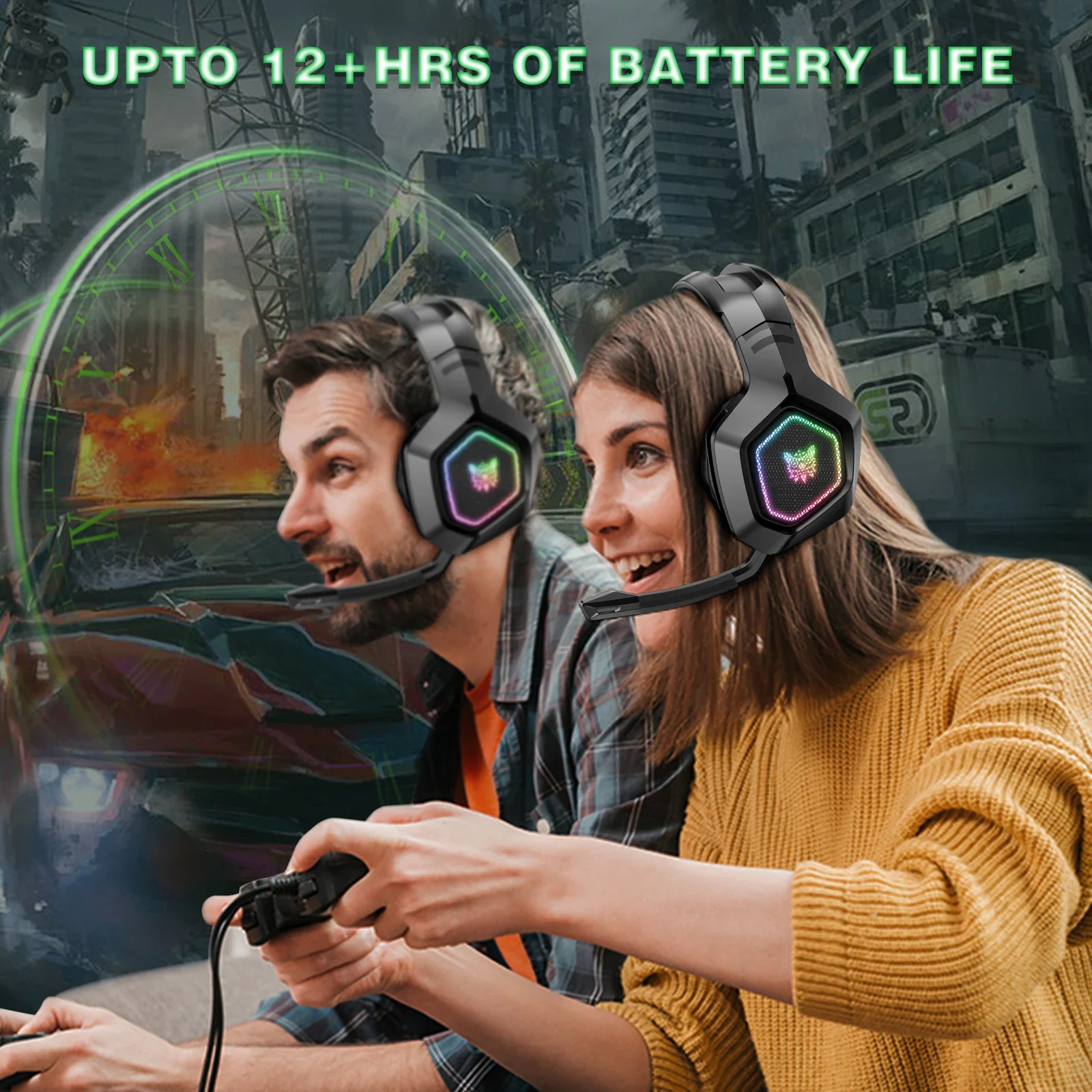 ONIKUMA B100 Tri-Mode Wireless Gaming Headset with Noise-Cancelling Mic, White - Image 12