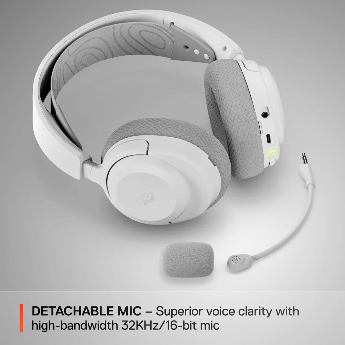 سماعة ألعاب SteelSeries Arctis Nova 3X Wireless لاسلكية بتقنية 2.4GHz وBluetooth وبطارية حتى 40 ساعة، أبيض - Thumbnail 5