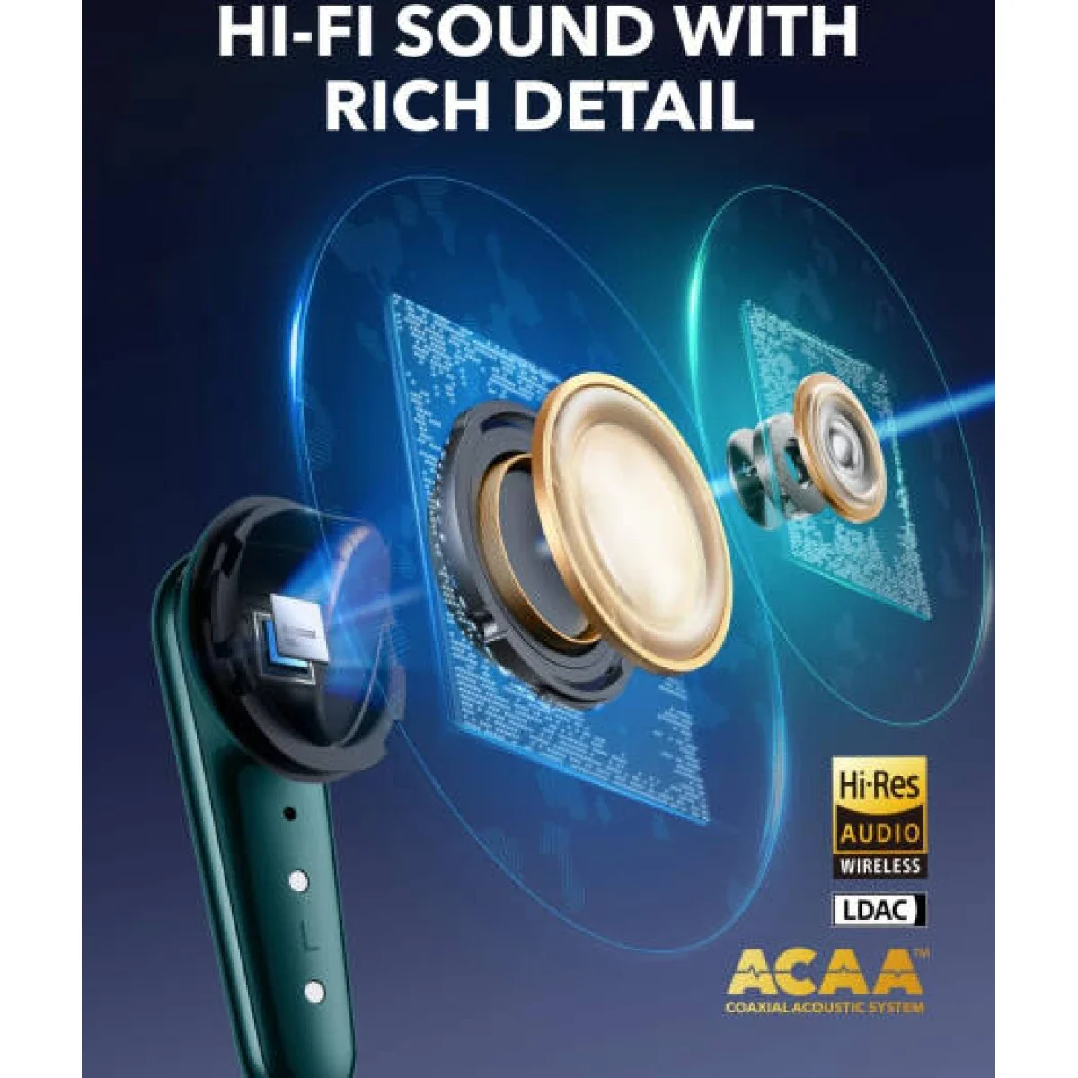 سماعات أذن لاسلكية Anker Soundcore Liberty 4 Pro بإلغاء الضوضاء - أخضر - Thumbnail 2