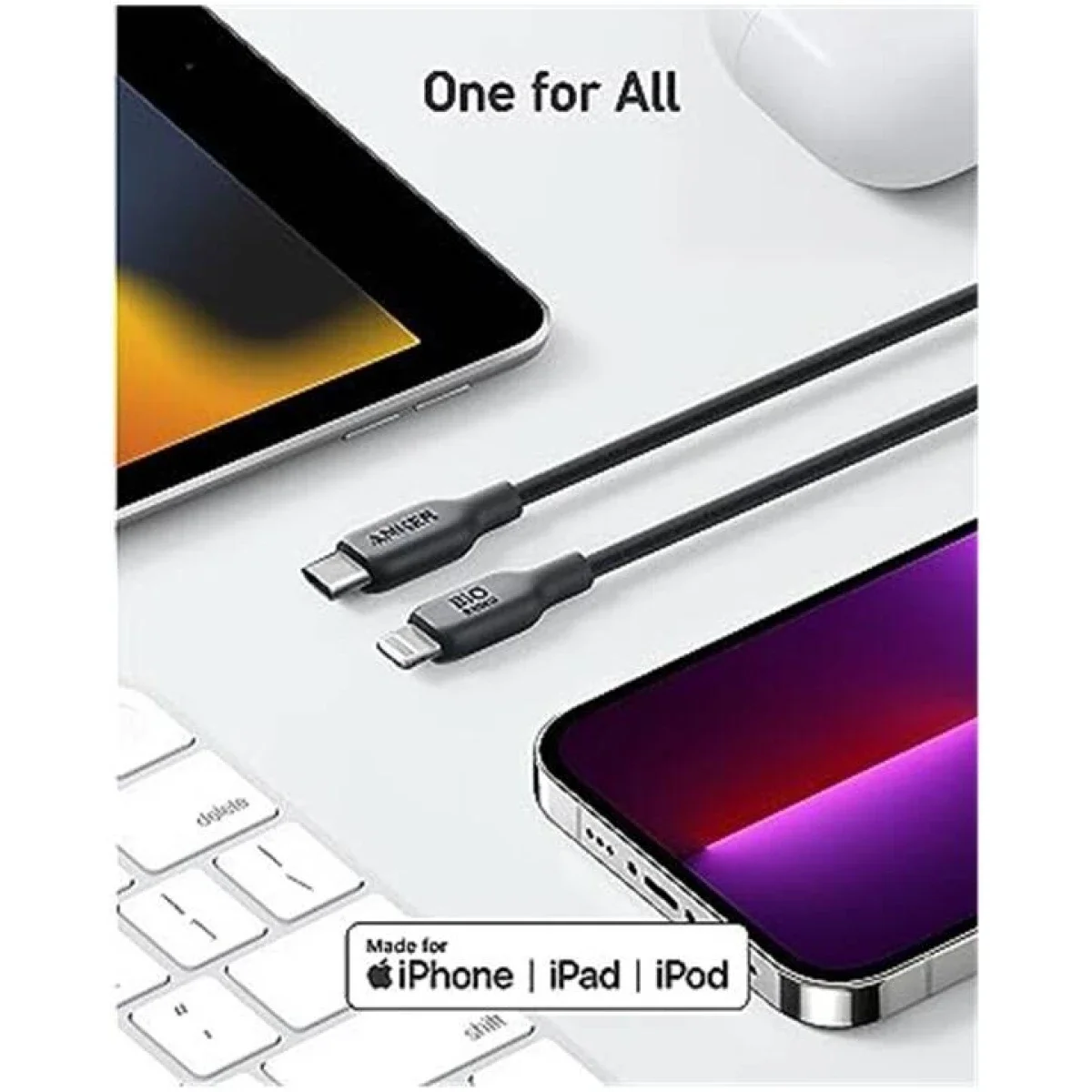 Anker 542 Bio-Based USB-C to Lightning Cable 1.8m Black - Thumbnail 3