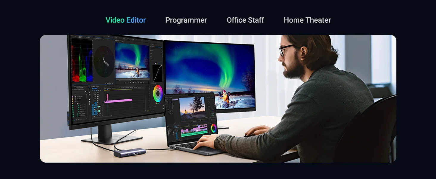 محطة إرساء USB-C 6 في 1 من Ugreen مع دقة مزدوجة 4K@60Hz و8K@30Hz و100W PD - Image 16