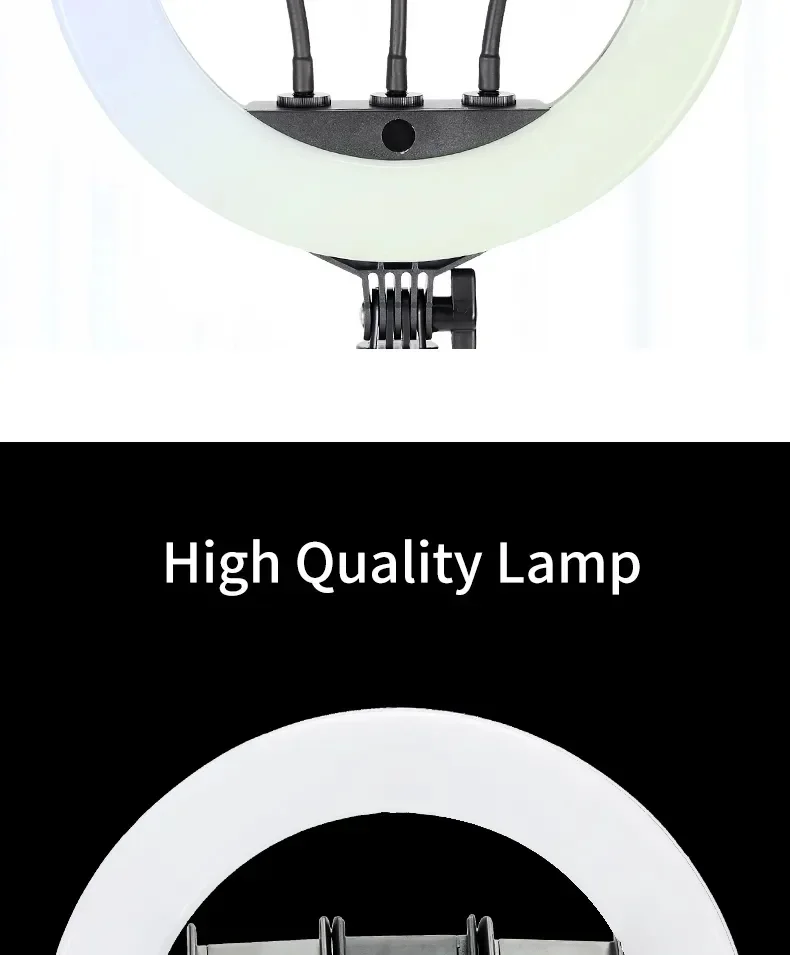 إضاءة حلقية LED Jmary FM-14R مقاس 14 إنش للبث المباشر والتصوير - أسود - Image 17