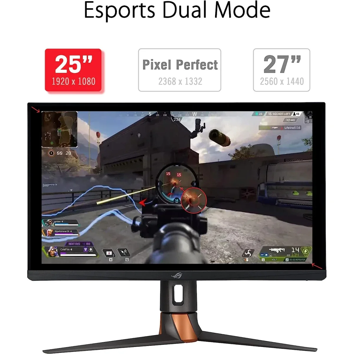 Asus ROG Swift PG27AQN 27-Inch QHD Fast IPS 360Hz Gaming Monitor - Thumbnail 4
