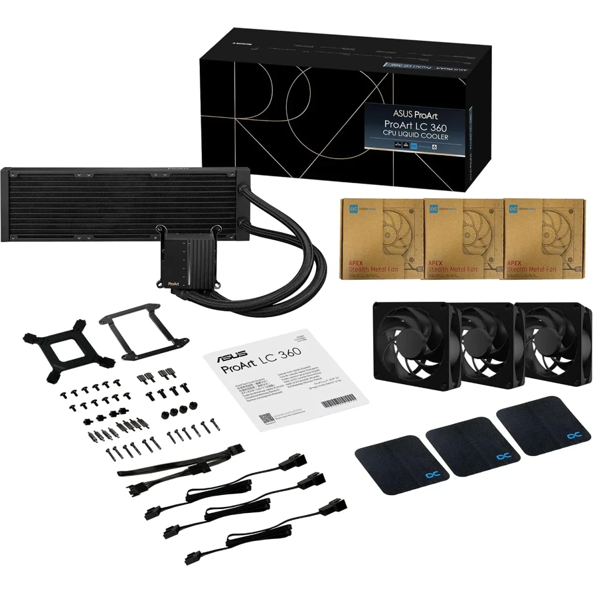 مبرد معالج مائي Asus ProArt LC 360 براديتر 360 مم و3 مراوح Alphacool 120 مم PWM بسرعة 3000 RPM - Image 11