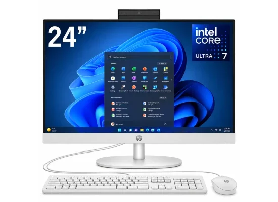 HP 24-cr1032ne All-in-One PC (2025), Intel Core Ultra 7 12-Core, 24-Inch IPS Full HD 99% sRGB Display, DDR5, White - Image 9