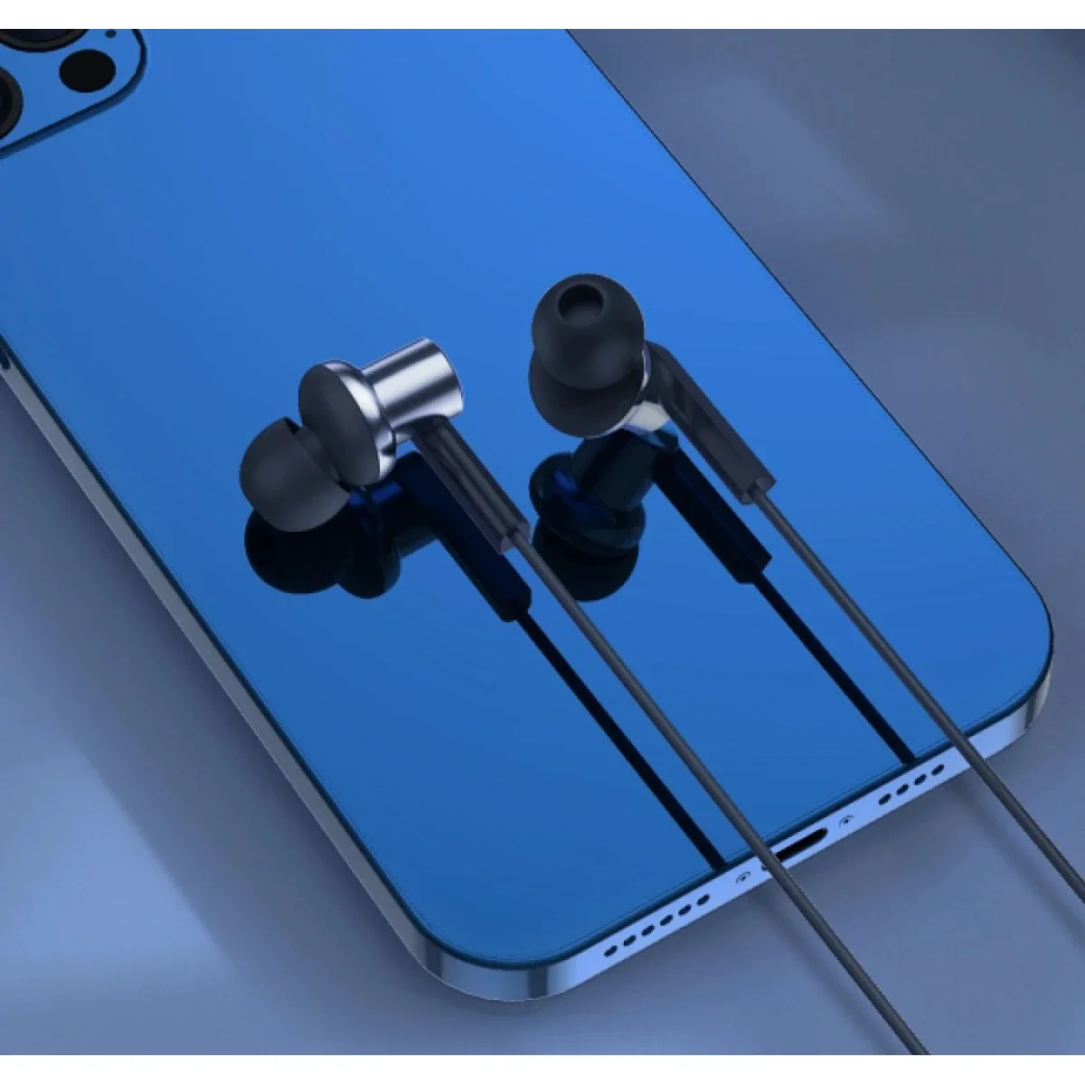 WIWU EB-311 Wired Stereo Earbuds with Microphone, 3.5mm Audio Jack, 1.1m Cable - Black - Thumbnail 7