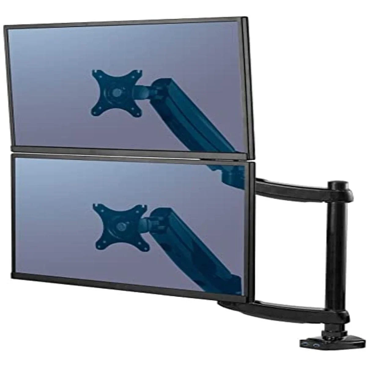 ذراع شاشة قابل للتعديل ومزدوج التكديس Fellowes Platinum Series - أسود