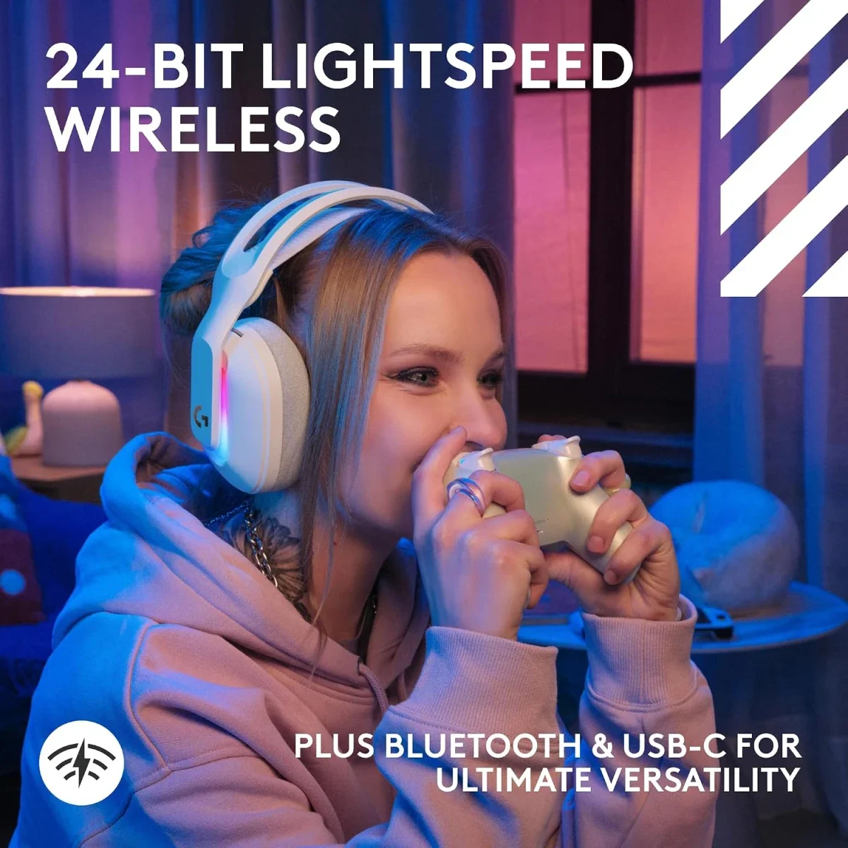 سماعة ألعاب لاسلكية Logitech ASTRO A20 X LIGHTSPEED باللون الأبيض - Image 9