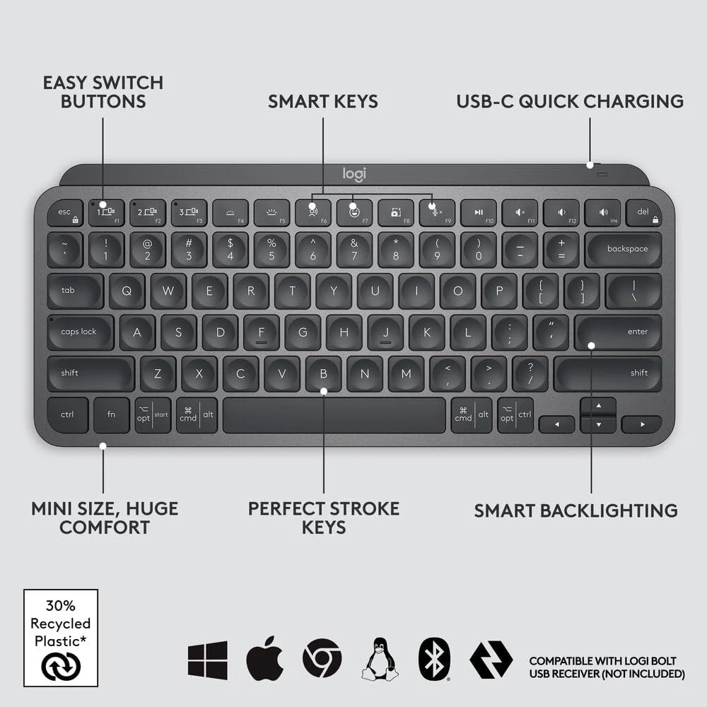 كيبورد Logitech MX Keys Mini لاسلكي مضيء - Image 5