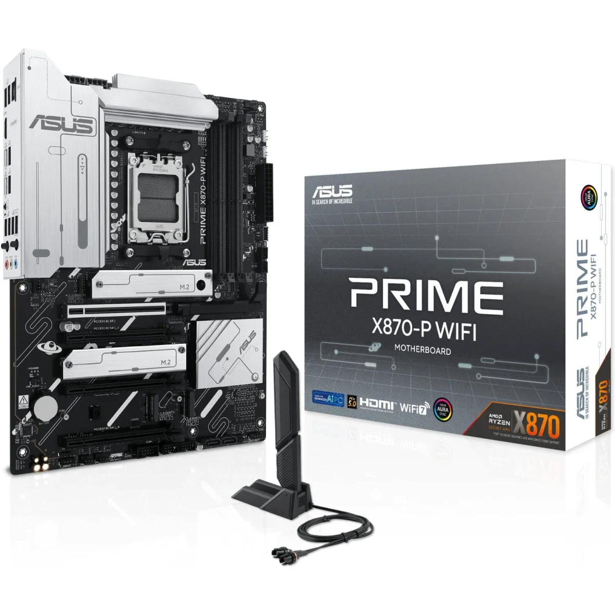لوحة أم Asus Prime X870-P WIFI 7 AMD X870 AM5 ATX مع 4x M.2 وDDR5 وUSB 3.2 Gen 2x2 Type-C وUSB4 Header - Image 1