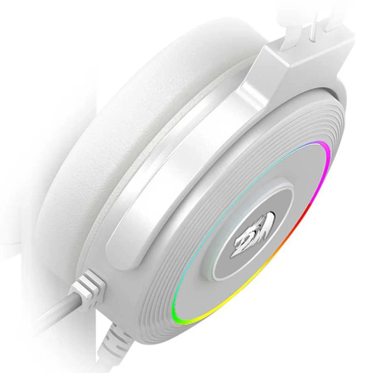 سماعة ألعاب Redragon H320 Lamia بيضاء USB بصوت محيطي افتراضي 7.1 وحامل RGB - Image 3