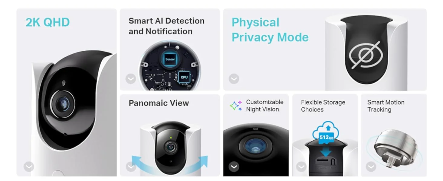 TP-LINK Tapo C225 2K QHD Pan/Tilt Security Camera with AI Detection and 2-Way Audio - Image 9