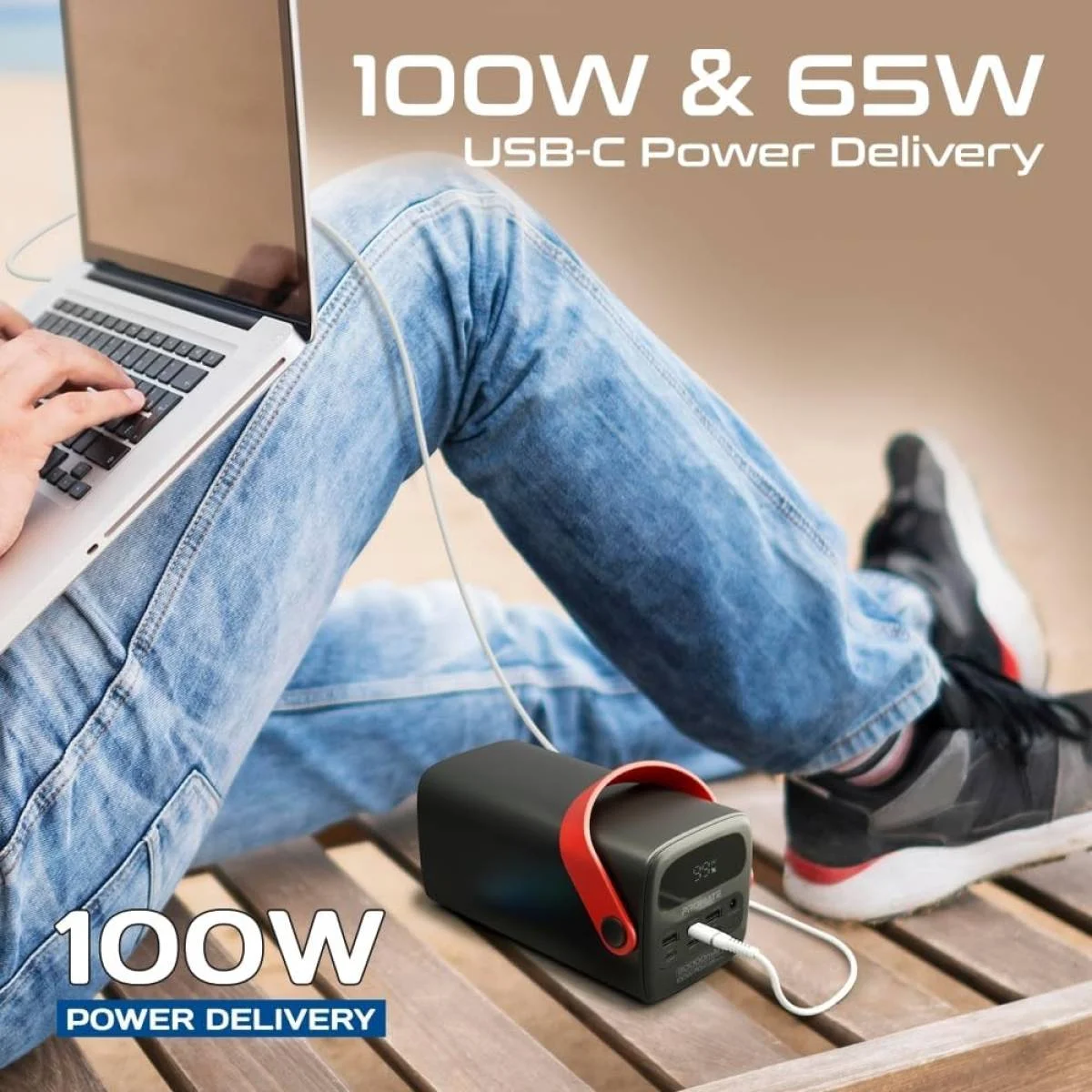 باور بانك Promate PowerMine-80Pro بسعة 80000mAh وشحن USB-C PD 100W - Image 3